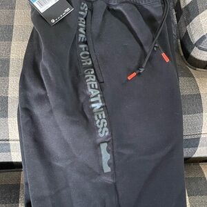 Black Joggers with Graphic Text